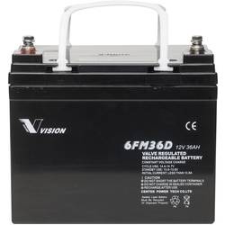 Vision Akkus FM-Serie 6FM36DXS solární akumulátor 12 V 36 Ah olověný se skelným rounem (š x v x h) 195 x 155 x 130 mm šroubované M6