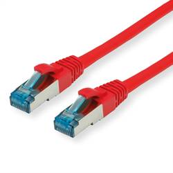 Value 21.99.1920 RJ45 síťové kabely, propojovací kabely CAT 6A S/FTP 0.50 m červená (jasná) dvoužilový stíněný, bez halogenů, samozhášecí 1 ks