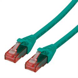 Roline 21.15.2530 RJ45 síťové kabely, propojovací kabely CAT 6 U/UTP 0.50 m zelená nestíněný, bez halogenů, samozhášecí 1 ks