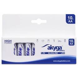 Akyga AA LR6 tužková baterie AA alkalicko-manganová, 3050 mAh, 1.5 V, 10 ks