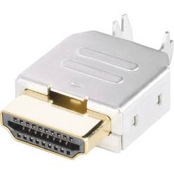 BKL Electronic 0905004 HDMI konektor zástrčka, vestavná úhlová Pólů: 19 stříbrná 1 ks