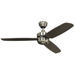CasaFan Night Flight BN stropní ventilátor 65 W (Ø x v) 132 cm x 240 mm chrom (kartáčovaný) vhodný i pro zimní provoz, s dálkovým ovládáním, možná vestavba