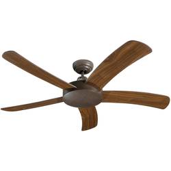 CasaFan Falcetto BA stropní ventilátor (Ø x v) 132 cm x 340 mm Barva listu: ořechová Barva pouzdra: starožitná hnědá