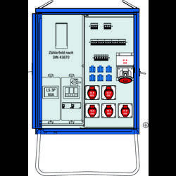 AS Schwabe A-V-E 1 55 kVA elektrický rozvaděč na stavbu 61831 400 V 63 A