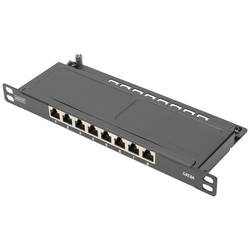Digitus DN-91608S-SL-EA 8 portů patch panel 254 mm (10) CAT 6A 0.5 U černá osazený
