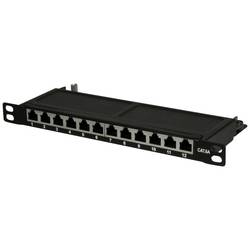 LogiLink NP0066 12 portů patch panel 254 mm (10) CAT 6A 0.5 U černá