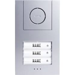 m-e modern-electronics VISTUS AD ALU 430 kabelový domovní telefon venkovní jednotka, pro 3 rodiny, stříbrná, bílá, 41006