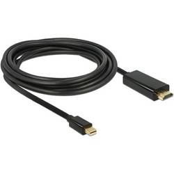 Delock HDMI / Mini-DisplayPort kabel Mini DisplayPort konektory, Zástrčka HDMI-A 2 m černá 83699 pozlacené kontakty, třížilový stíněný Kabel DisplayPort