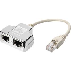 Digitus RJ45 síťový adaptér CAT 5, CAT 5e [2x RJ45 zástrčka - 1x RJ45 zástrčka] šedá