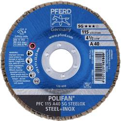 PFERD TOOLS 67744115 PFC 115 A 40 PSF STEELOX vějířovitý brusný kotouč Průměr 115 mm Ø otvoru 22.23 mm Zrnitost 40 nerezová ocel, ocel 10 ks