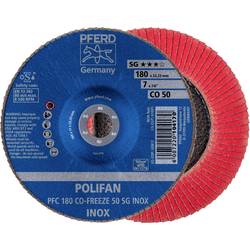 PFERD TOOLS 67718050 PFC 180 CO-FREEZE 50 SG INOX vějířovitý brusný kotouč Průměr 180 mm Ø otvoru 22.23 mm Slitina na bázi niklu, Superslitiny na bázi niklu
