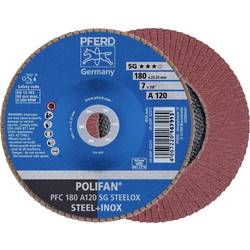 PFERD TOOLS 67712185 PFC 180 A 120 SG STEELOX vějířovitý brusný kotouč Průměr 180 mm Ø otvoru 22.23 mm Zrnitost 120 nerezová ocel, ocel 10 ks