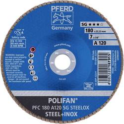 PFERD TOOLS 67712185 PFC 180 A 120 SG STEELOX vějířovitý brusný kotouč Průměr 180 mm Ø otvoru 22.23 mm Zrnitost 120 nerezová ocel, ocel 10 ks