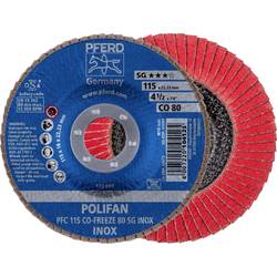 PFERD TOOLS 67711580 PFC 115 CO-FREEZE 80 SG INOX vějířovitý brusný kotouč Průměr 115 mm Ø otvoru 22.23 mm Zrnitost 80 Slitina na bázi niklu, Superslitiny na