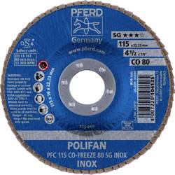 PFERD TOOLS 67711580 PFC 115 CO-FREEZE 80 SG INOX vějířovitý brusný kotouč Průměr 115 mm Ø otvoru 22.23 mm Zrnitost 80 Slitina na bázi niklu, Superslitiny na