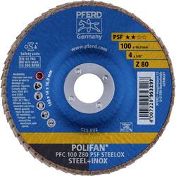 PFERD TOOLS 67768100 PFC 100 Z 80 PSF STEELOX/16,0 vějířový brusný kotouč Průměr 100 mm Ø otvoru 16 mm Zrnitost 80 nerezová ocel, ocel 10 ks