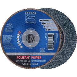 PFERD TOOLS 67786150 PFC 150 Z 60 SG POWER STEELOX vějířovitý brusný kotouč Průměr 150 mm Ø otvoru 22.23 mm Zrnitost 60 nerezová ocel, ocel 10 ks