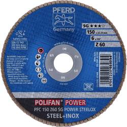PFERD TOOLS 67786150 PFC 150 Z 60 SG POWER STEELOX vějířový brusný kotouč Průměr 150 mm Ø otvoru 22.23 mm Zrnitost 60 nerezová ocel, ocel 10 ks