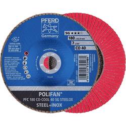 PFERD TOOLS 67760485 PFC 180 CO-COOL 40 SG STEELOX vějířovitý brusný kotouč Průměr 180 mm Ø otvoru 22.23 mm Slitina hliníku, Slitina na bázi niklu,