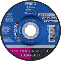 PFERD TOOLS 62212747 E 125-7 ZIRKON SG CAST+STEEL brusný kotouč lomený Průměr 125 mm Ø otvoru 22.23 mm Šedá / tvárná litina, ocel, ocelový odlitek 10 ks