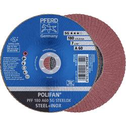 PFERD TOOLS 67606185 PFF 180 A 60 SG STEELOX vějířovitý brusný kotouč Průměr 180 mm Ø otvoru 22.23 mm nerezová ocel, ocel 10 ks