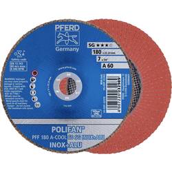 PFERD TOOLS 67656185 PFF 180 A-COOL 60 SG INOX+ALU vějířovitý brusný kotouč Průměr 180 mm Ø otvoru 22.23 mm hliník, neželezné kovy, nerezová ocel 10 ks