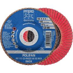 PFERD TOOLS 67611580 PFF 115 CO-FREEZE 80 SG INOX vějířovitý brusný kotouč Průměr 115 mm Ø otvoru 22.23 mm Slitina na bázi niklu, Superslitiny na bázi niklu