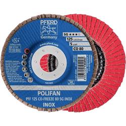 PFERD TOOLS 67612580 PFF 125 CO-FREEZE 80 SG INOX vějířovitý brusný kotouč Průměr 125 mm Ø otvoru 22.23 mm Slitina na bázi niklu, Superslitiny na bázi niklu