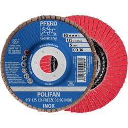 PFERD TOOLS 67612536 PFF 125 CO-FREEZE 36 SG INOX vějířovitý brusný kotouč Průměr 125 mm Ø otvoru 22.23 mm Slitina na bázi niklu, Superslitiny na bázi niklu