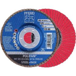 PFERD TOOLS 67660625 PFF 125 CO-COOL 60 SG STEELOX vějířovitý brusný kotouč Průměr 125 mm Ø otvoru 22.23 mm Zrnitost 60 Slitina hliníku, Slitina na bázi niklu,