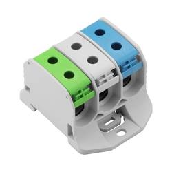 Weidmüller 2502640000 průchodková svorka 56.60 mm šroubovací šedá, modrá, zelená 3 ks