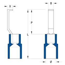 Weidmüller 1312450000 závěsné kabelové oko 1.5 mm² 2.5 mm² částečná izolace modrá 100 ks