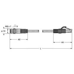 Turck PSGS4M-RJ45S-4416-20M upravený zástrčkový konektor pro senzory - aktory, 6935347, 10 ks