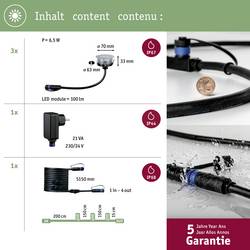 Paulmann 94752 Osvětlovací systém Plug&Shine LED vestavná svítidla LED 6 W teplá bílá nerezová ocel