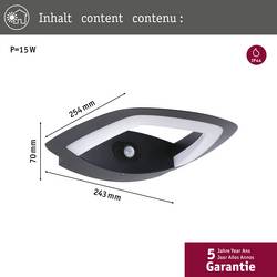 Paulmann Akena 94838 venkovní nástěnné LED osvětlení LED pevně vestavěné LED 11 W antracitová