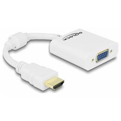 Delock 65346 HDMI / VGA adaptér [1x HDMI zástrčka - 1x VGA zásuvka] bílá s feritovým jádrem 12 cm