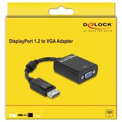 Delock 61848 DisplayPort / VGA adaptér [1x zástrčka DisplayPort - 1x VGA zásuvka] černá s feritovým jádrem 12 cm