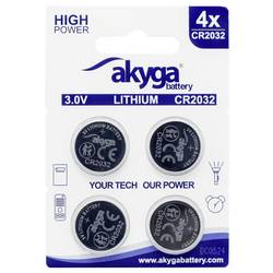 Akyga knoflíkový článek CR 2032 3 V 4 ks 210 mAh Li-MnO2 CR2032