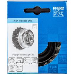 PFERD TOOLS Hrncový kartáč opeskovaný TBG Ø 80 mm M14 nerezový drát Ø 0,35 pro úhlové brusky POS TBG 80/M14 INOX 0,35 43306033 1 ks