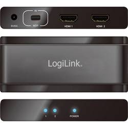 LogiLink Kabel 2 porty Mini DisplayPort rozbočovač UHD 3840 x 2160 Pixel černá