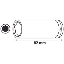 Vigor V5550L-16 vnější šestihran rázový nástrčný klíč 16 mm 1/2
