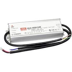 Mean Well HLG-185H-54B LED driver, napájecí zdroj pro LED konstantní napětí, konstantní proud 186 W 3.45 A 27 - 54 V/DC stmívatelný, PFC spínací obvod ,