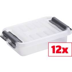Helit úložný box Q-line transparentní 0.2 l (š x v x h) 77 x 30 x 118 mm 12 ks