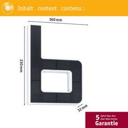 Paulmann 94651 Solar Hausnummer b solární osvětlení čísla domu Energetická třída (EEK2021): A (A - G) teplá bílá černá