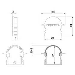 Deko Light 979650 Endkappe R-ET-02-15 Set 2 Stk, Weiß koncová krytka profilu plast (d x š x v) 30 x 6 x 24 mm Piece 1 ks