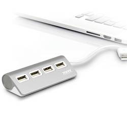 PORT Designs 900120 USB Hub 4 porty USB-A USB 2.0 480 MBit/s šedá, bílá 900120