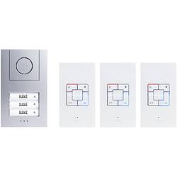 m-e modern-electronics Vistus AD ALU 4030 S kabelový domovní telefon kompletní sada, pro 3 rodiny, stříbrná, 41188