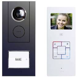 m-e modern-electronics Vistus VD ALU 6310 A domovní video telefon kabelový kompletní sada pro 1 rodinu antracitová