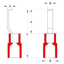 Weidmüller 1233340000 závěsné kabelové oko 0.5 mm² 1.5 mm² částečná izolace červená 100 ks