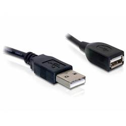 Delock USB kabel USB 2.0 USB-A zástrčka, USB-A zásuvka 0.15 m černá 82457